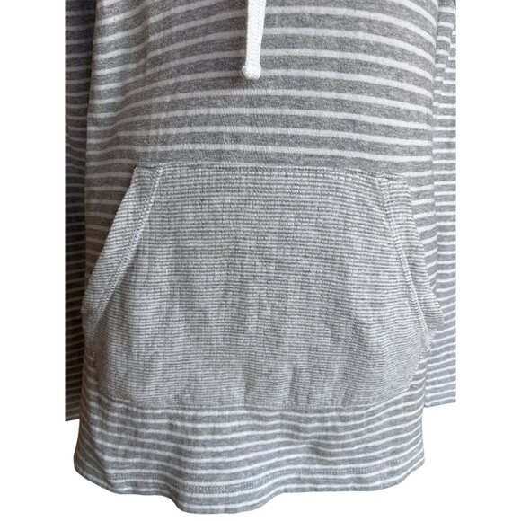 Standard James Perse Womens 3 (L) Gray Striped Hoodie Sweater Pullover Pockets - Picture 4 of 9